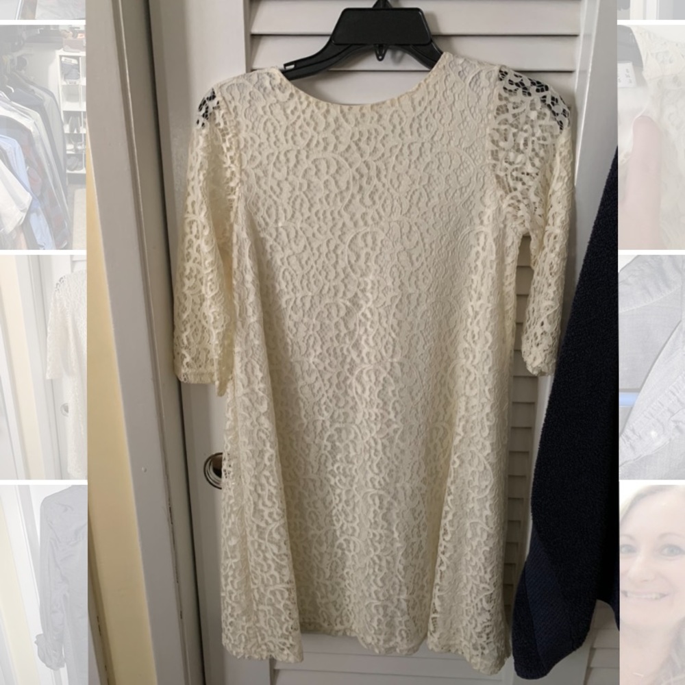 Asos Petite White Lace Shift Dress size 2